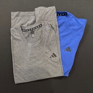 Adidas Men's Short Sleeve Tees in Gray and Blue